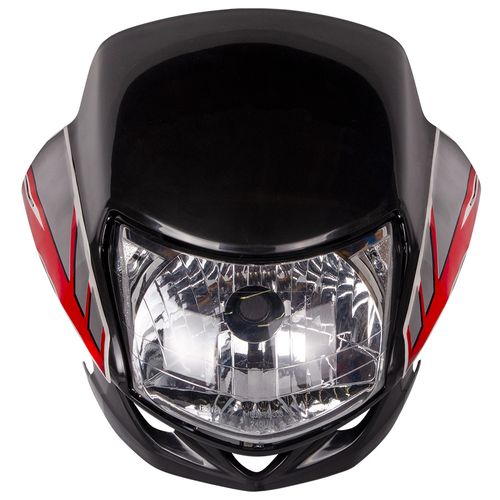 Carenaje Negro + Farola + Calca Roja Eco Deluxe RKJ Kit