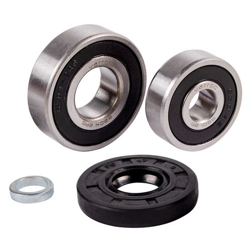 Juego Balineras y Retenedor Arandela Eje Rueda Delantera Motocarro Torito RE 175-205D, Torito 4S Varroc Original KitX4